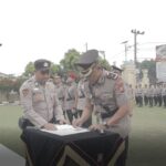 Kapolres Pimpin Sertijap Kasat Reskrim dan Tiga Kapolsek Jajaran Polres Kampar