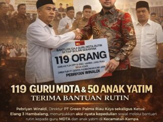 Dari Kampar untuk Umat, Tangan Sunyi Pebriyan Winaldi Menghidupkan Harapan 119 Guru dan 50 Anak Yatim