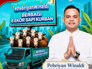 Ketua Elang 3 Hambalang Pebriyan Winaldi Salurkan 8 Ekor Sapi Qurban untuk Warga Riau Guna Perkuat Kepedulian Sosial
