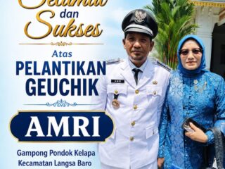 Amri Resmi Dilantik Geuchik Gampong Pondok Kelapa, Siap Wujudkan Perubahan 100 Hari Kerja
