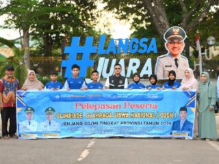 O2SN Nasional 2026, Wali Kota Langsa Lepas Enam Pelajar Berlaga di Jawa Barat