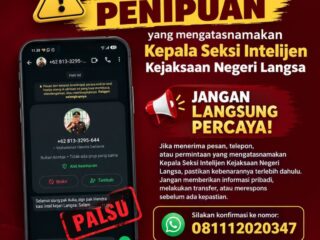Kejari Langsa Ajak Warga Waspada Penipuan Catut Nama Kasi Intel