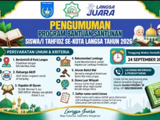 Pemko Langsa Buka Program Bantuan Santunan Siswa Tahfidz 2026